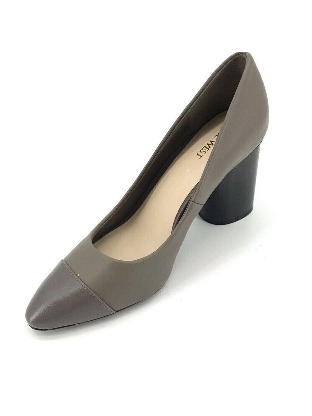 NEW Nine West Citabello Taupe Cap Toe Block Heels Size 10